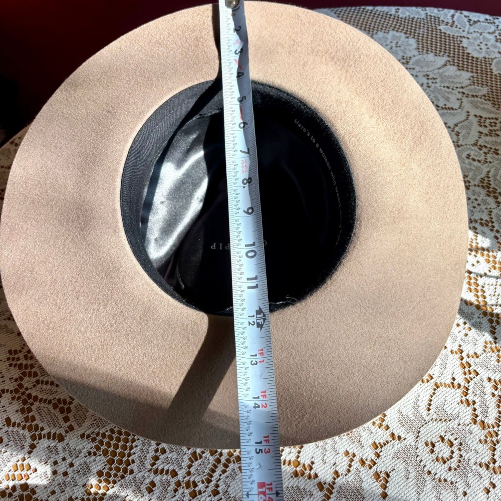 Gigi Pip Miller Classic Fedora Hat S Brown Australia Wool Wide Brim Suede Band - Picture 8 of 12